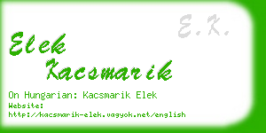 elek kacsmarik business card